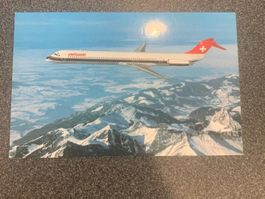 Schöne Ansichtkarte Aviatik SWISSAIR MD-81