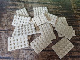 lego 3032 lot de 16 pièces Tan Plate 4 x 6