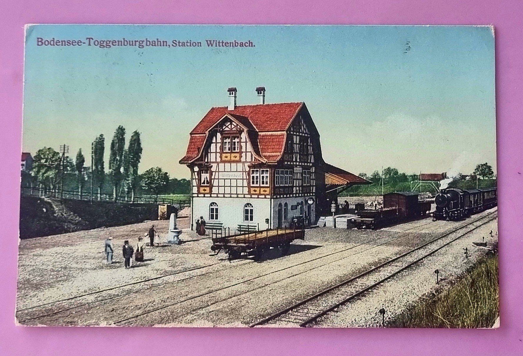 Ansichtskarten: Wittenbach - Bahnhof - Dampfzug - 1918 – Gebraucht aus Rothrist von RROENK