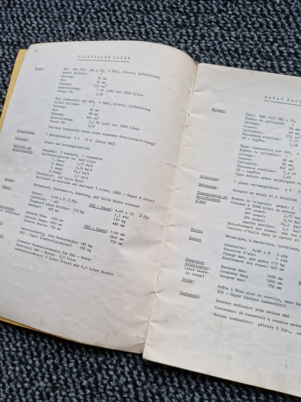 Rapid Trattori: Original Anleitung + ET-Liste Rapid Rex Motormäher – Usato da Dürnten venduto da Bachtel84 1