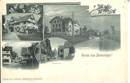 Menzingen ZG 4Bild AK ca.1910 Post rar leichte Altersspuren