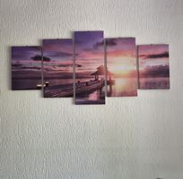Schönes Wandbild 5 teilig Strand & Sonnenuntergang