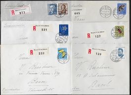 LOT 1942/53 R/Briefe verschied. PJ Einzel-Frankaturen ab 1.-