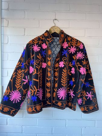 Embroidery velvet jacket