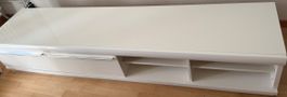 White TV Cabinet with Storage Shelves