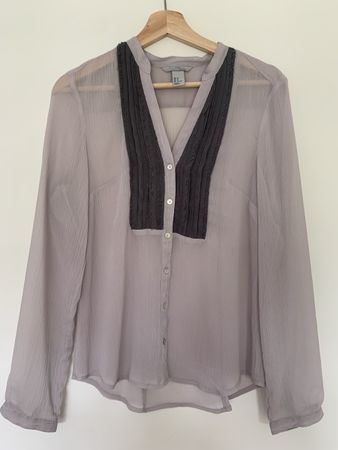 H&M Bluse, Gr. 38, Lila-Grau
