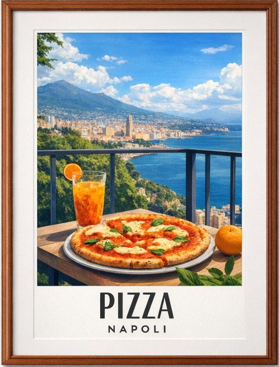 Poster & Bilder: Poster affiche Impression Pizza Vintage rétro déco – Neu und originalverpackt aus Meyrin von Nostalgica