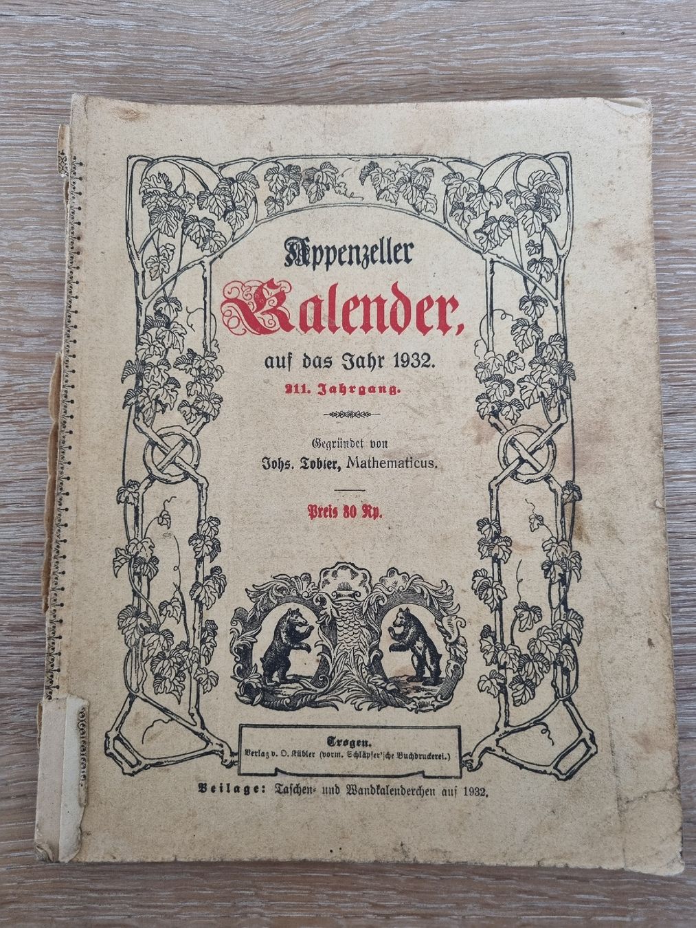 Calendari: 10 Appenzellerkalender antic 1930-1939 – Usato da Abtwil SG venduto da danikari 3