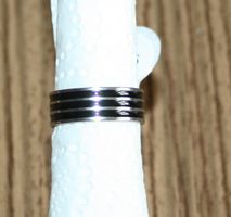 Fingerring Stahl silber - schwarz Ø 18mm NEU (31)