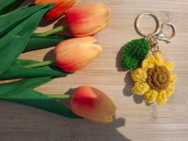 Handgemachter Schlüsselanhänger "Sonnenblume", neu🌻
