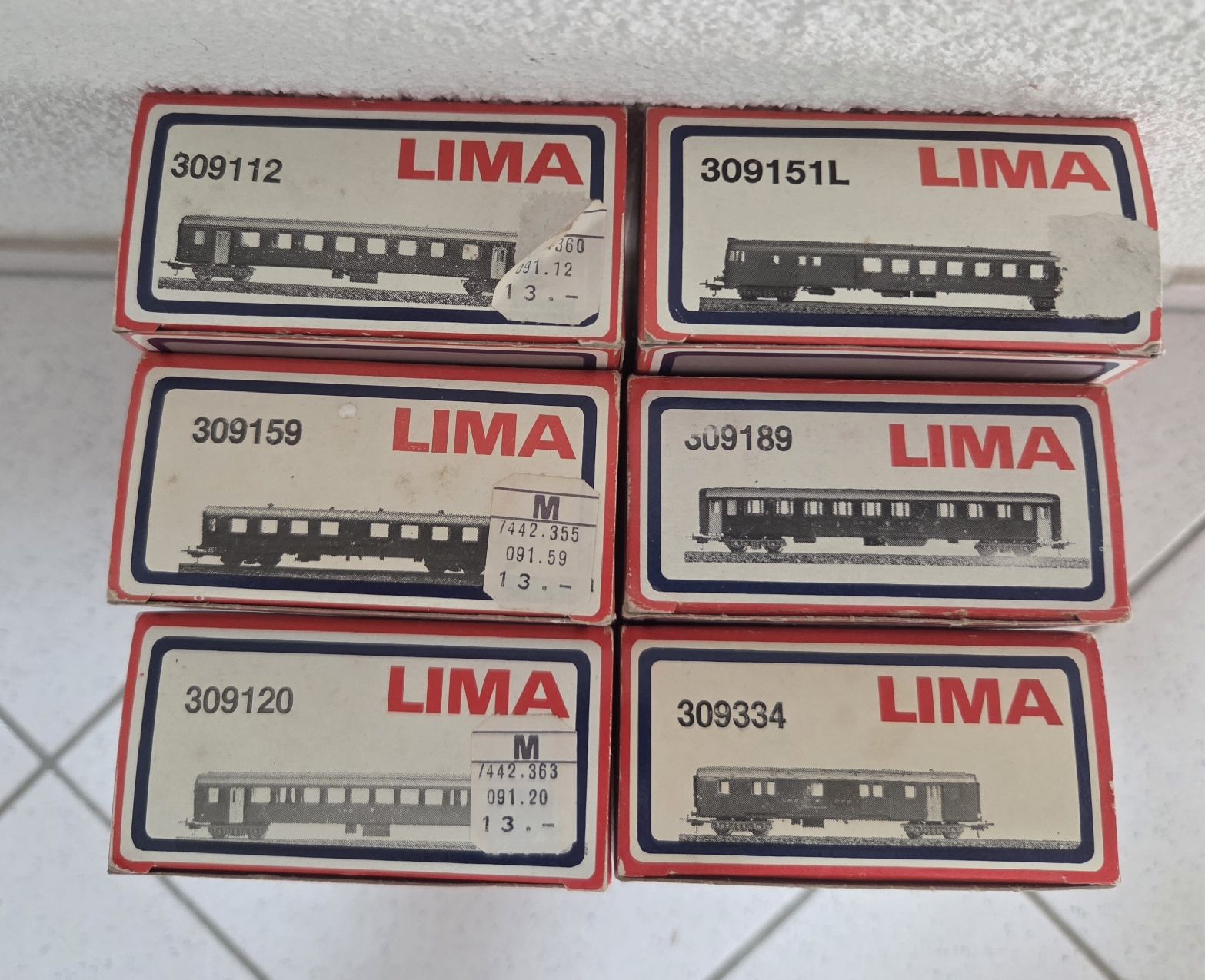 Lima Modellini di ferrovie: 6x LIMA Eisenbahnwagen Konvolut. – Usato da Oberdorf BL venduto da tool21 1