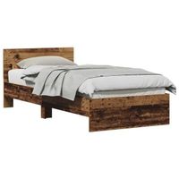 Bettrahmen mit Kopfteil Altholz 90 x 190 cm Holzwerkstoff
