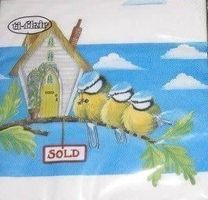 Serviette 3 meisli auf ast (t300) 2Stk.