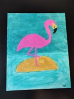 Flamingo Painting, Summer Vibes, Tropical Home Decor Art