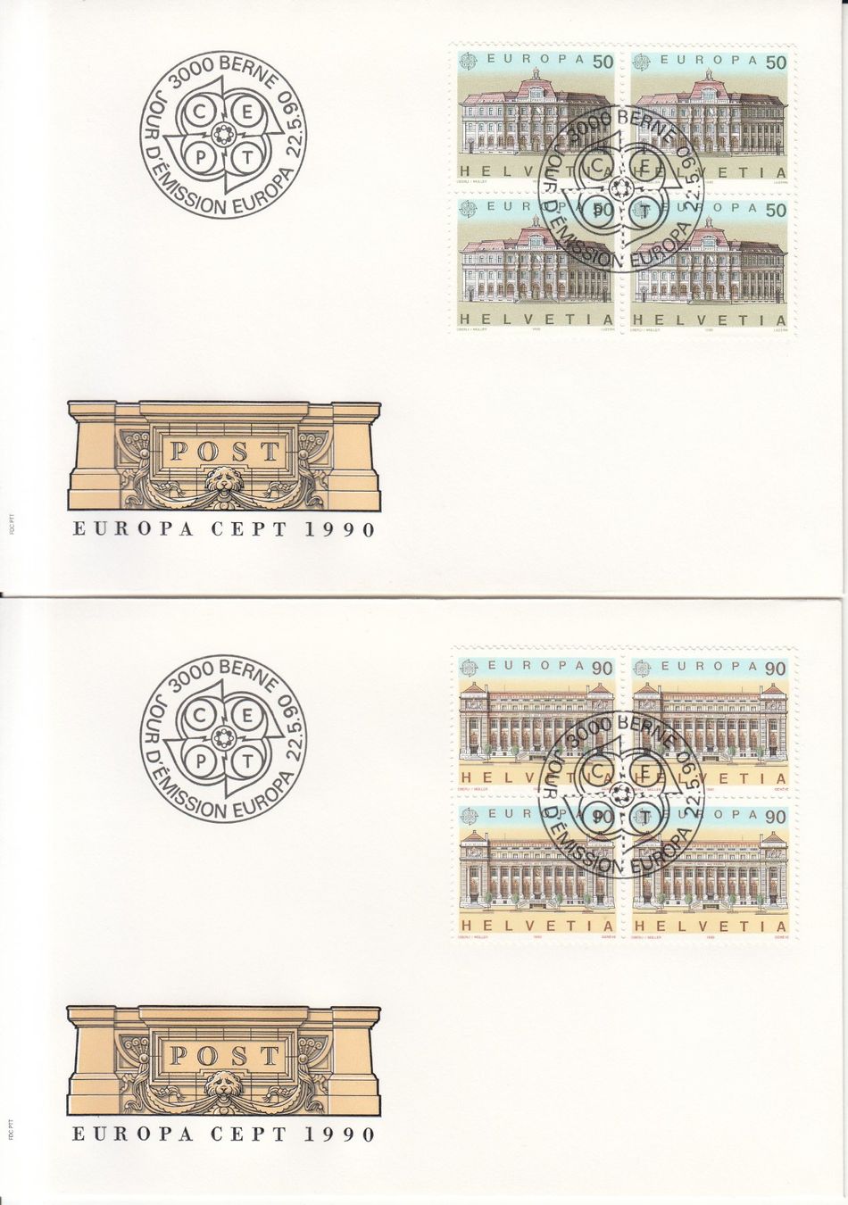 Tutti i francobolli: SBK 797 - 798 im 4er-Block FDC – Usato da Bürglen TG venduto da StampGraf