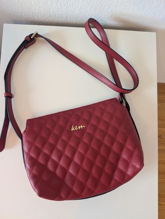 KEM (Greek brand) Red Quilted Crossbody Bag - good condition
