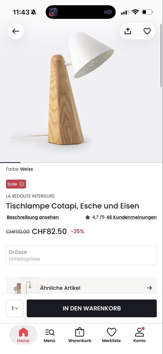 La Redoute Lampen: Tischlampe Design la Redoute – Gebraucht aus Bern von MuFanny 2