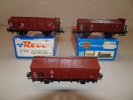 3 Stück Roco DB Klappdeckelwagen  K25 neuwertig  H0 DC