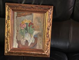 Ölgemälde 1922 Charlie Still Life Blumen Bild