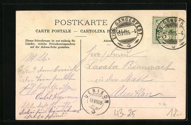 Cartes postales: Zürich, Eidgenössisches Sängerfest 19 – D'occasion à Berlin par bartko-reher 1