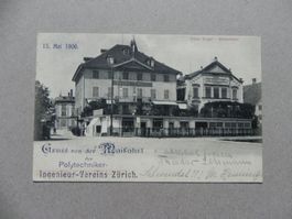 Karte Lichtdruck Wädenswil ZH 1906 Hotel Tanzsaal Engel
