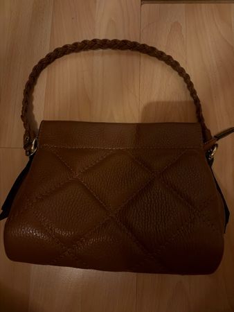 Handtasche Leder braun geflochtener Henkel 