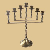 Israeli Brass Menorah Hans Teppich Judaica Mid Century
