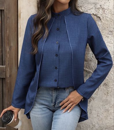 Damen Hemdbluse, blau, Grösse M, neuwertig, Herbst 🍂