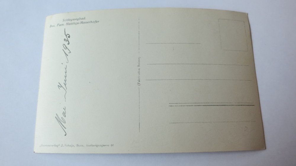 Cartoline postali: Schlegwegbad / BE - 1935 – Usato da Jona venduto da centumprata 1