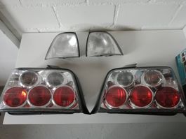 BMW E36 Rückleuchten Klarglas Chrom + Weisse Blinker Vorne