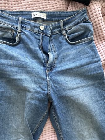Jean ZARA taille haute, coupe skinny, bleu clair, occasion 5