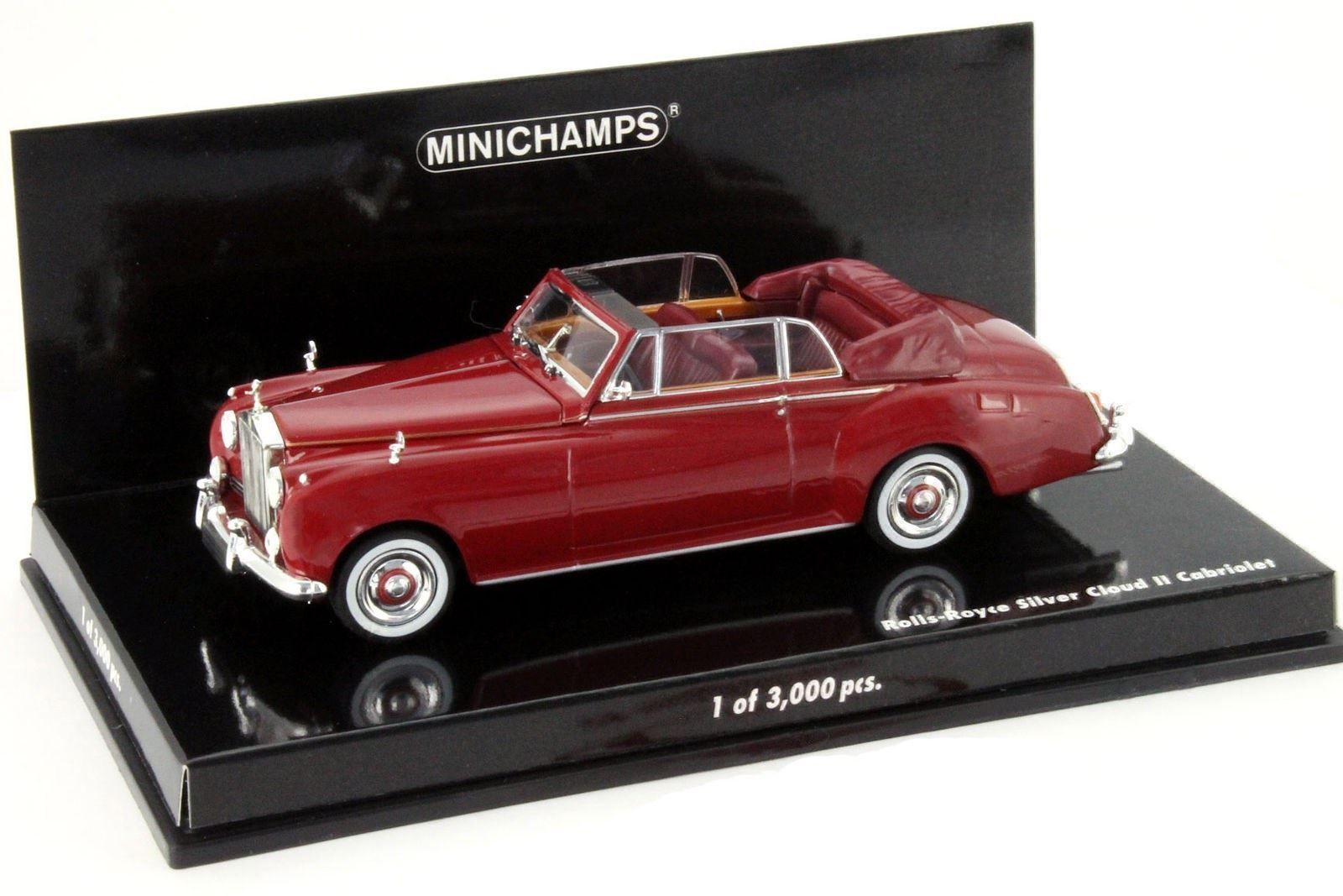 Rolls Royce Modellini d'auto: Rolls Royce Silver Cloud II Convertible 1959-1962 dunkelrot – Nuovo e nell'imballaggio originale da Gerlafingen venduto da espero88