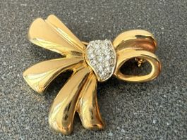 ✨Vintage-Brosche Goldfarbe mit Strasssteinen