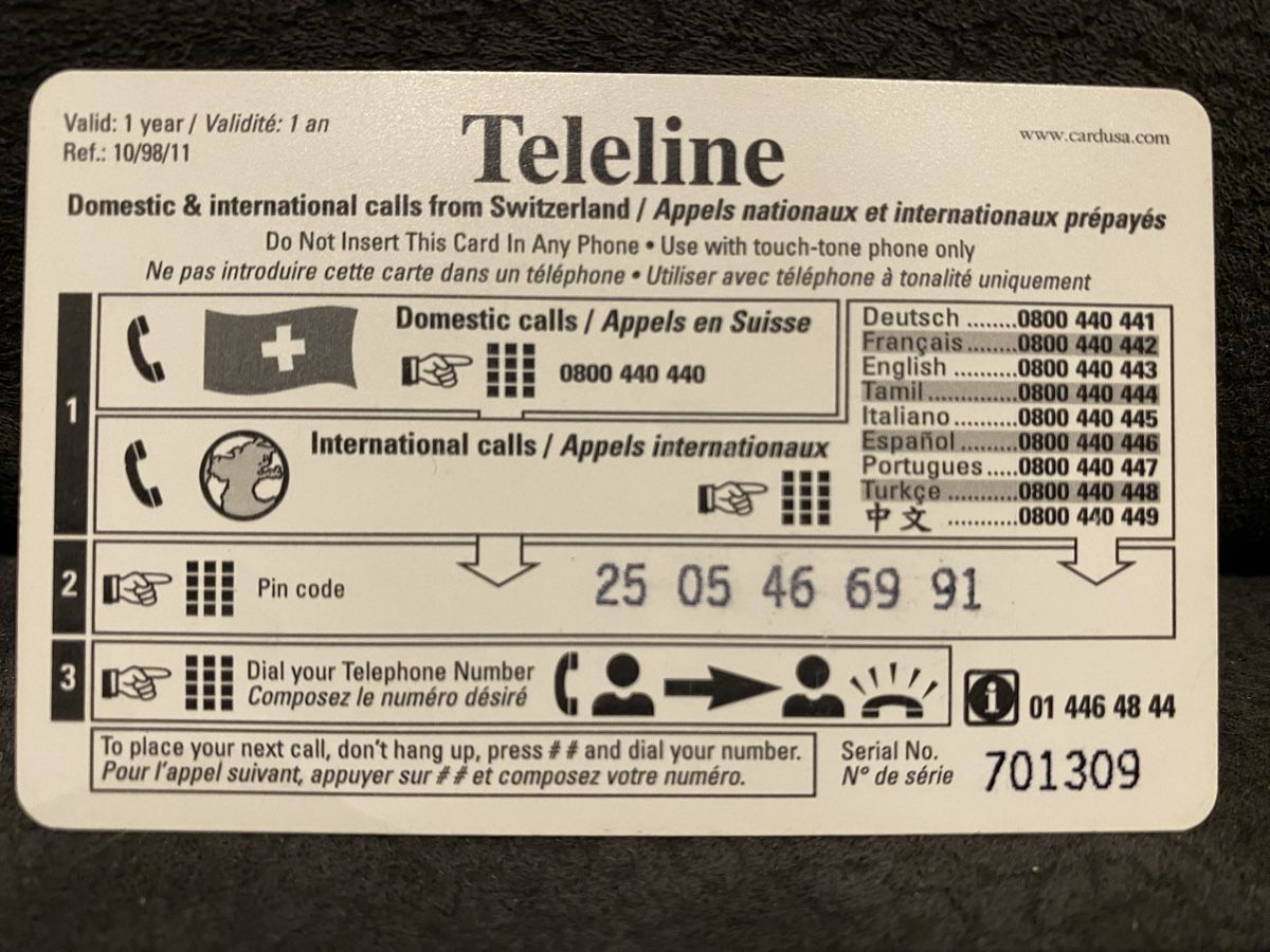 Telefon- & Taxkarten: Teleline – Gebraucht aus Lausanne von babacard10 1