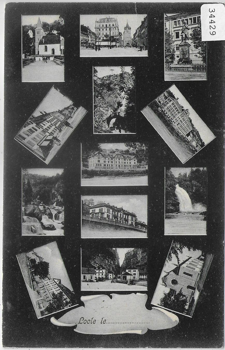 Cartoline postali: Le Locle - Multiview 1906 - 13 vues – Usato da Ettingen venduto da Kartenplanet