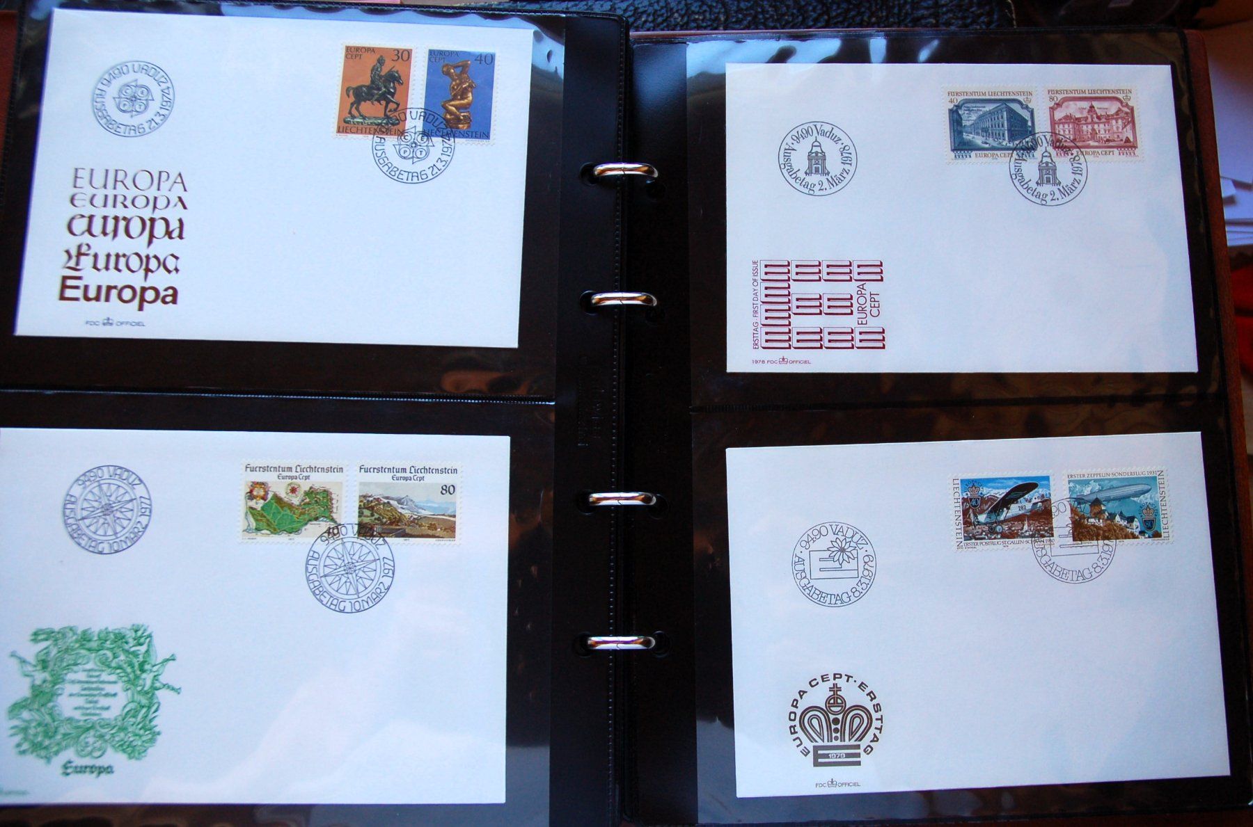 Alle Briefmarken: 84 FDC divers pays dans un album ocre – Gebraucht aus Gland von pas_wxw 8