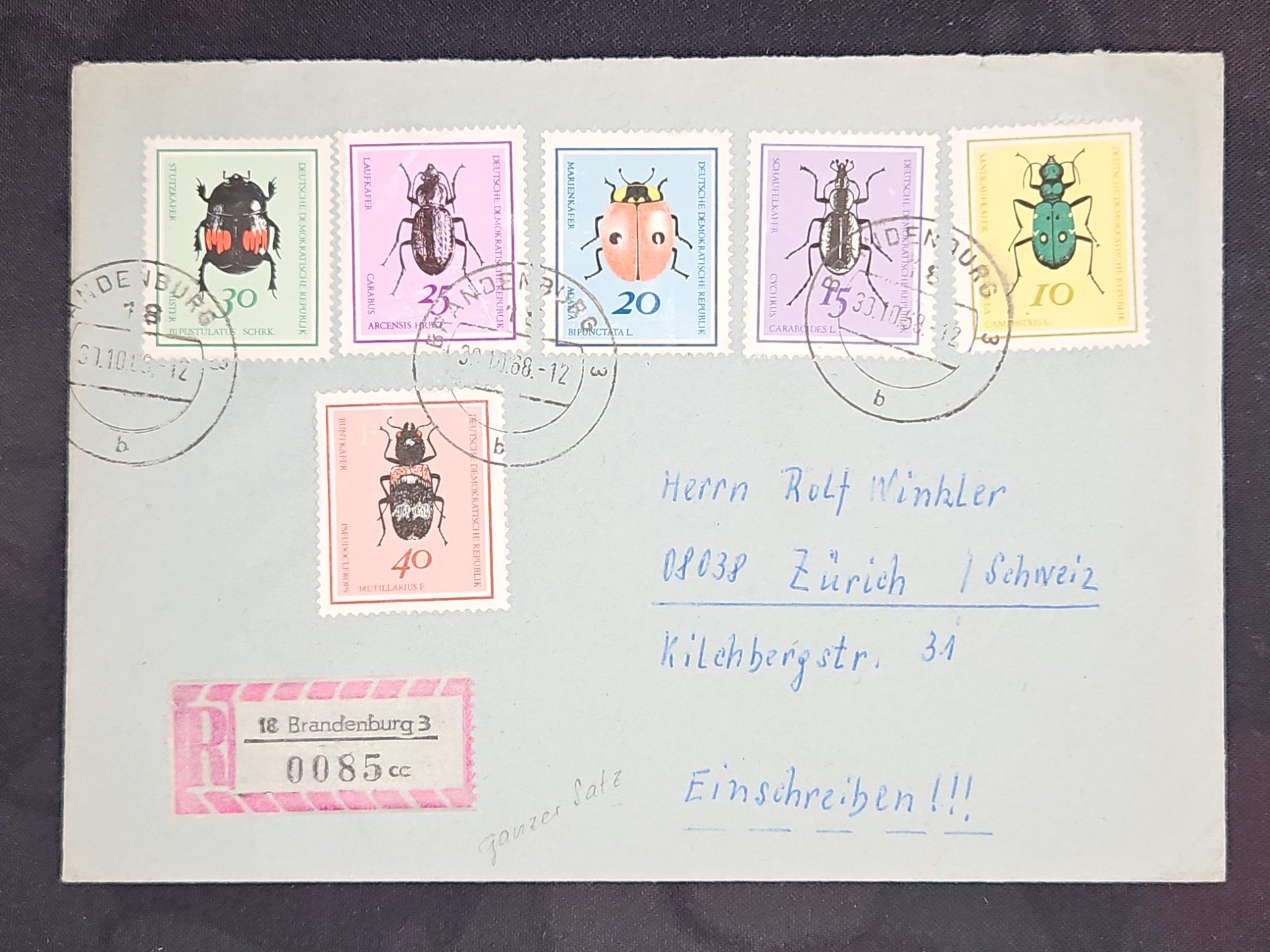 Alle Briefmarken: CL25 Enveloppe + Timbre Allemagne 1966 – Gebraucht aus Cousset von Patrick_Collections