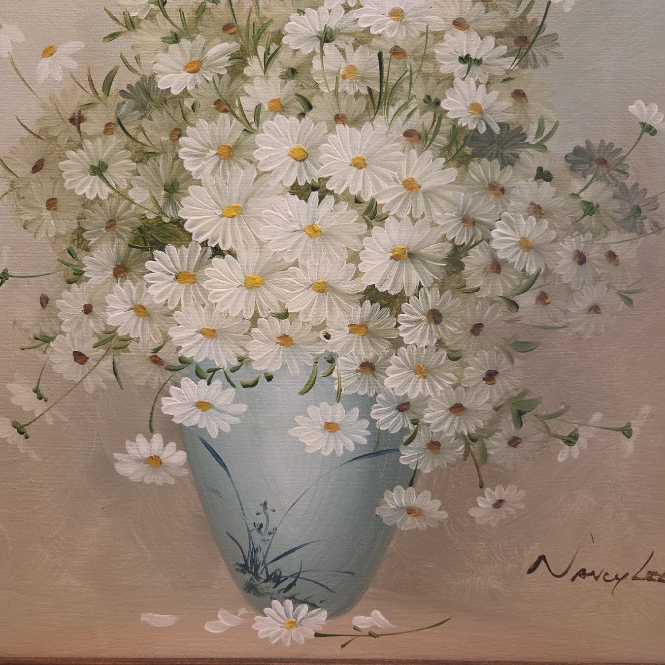 Gemälde: Gemälde Blumenstrauss mit Gänseblümchen signiert Nancy Lee – Gebraucht aus Kriens von gra_fhn7 6
