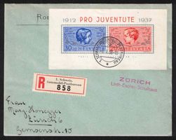 Pro Juventute 1937 Block J83I/J84I auf Brief