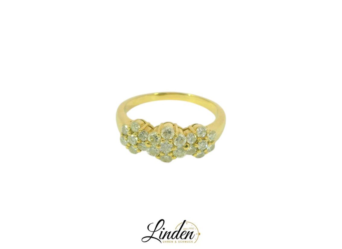 Anelli: 18K Gelbgold Ring mit 21 Diamanten – Usato da Zürich venduto da Linden-Uhren