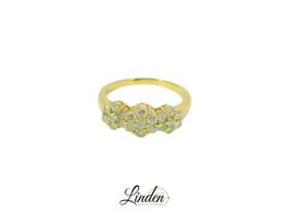18K Gelbgold Ring mit 21 Diamanten