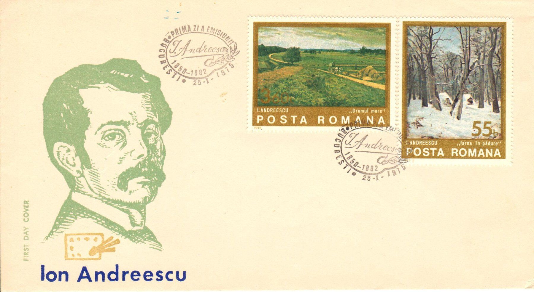 Alle Briefmarken: Marken Ion Andreescu Rumänien 1975 – Gebraucht aus Adliswil von OurChance