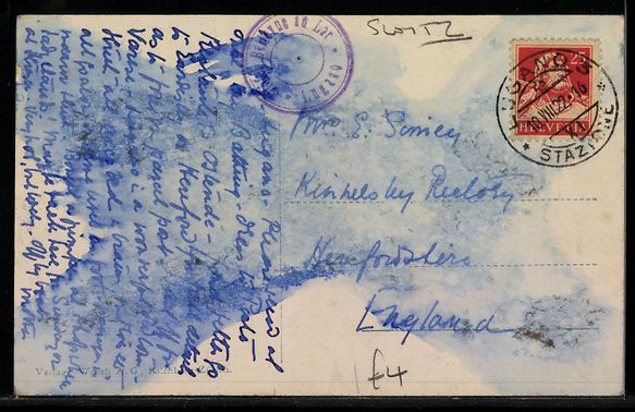Ansichtskarten: AK Lugano, Via Nassa, 1922 – Gebraucht aus Berlin von bartko-reher 1