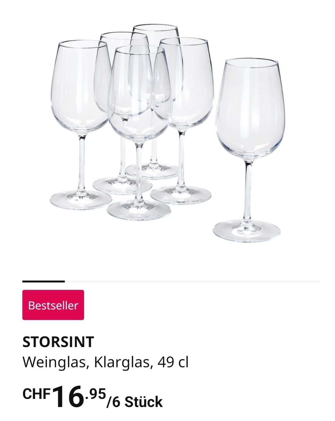Ikea Bicchieri: Weinglas IKEA 6er Set in Originalkarton – Nuovo e nell'imballaggio originale da Goldach venduto da nikkaaa 3