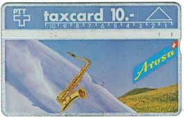 Taxcard 111E_14475 Arosa Bergbahnen Saxophon