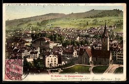 AK St. Gallen, Blick auf die St. Mangenkirche