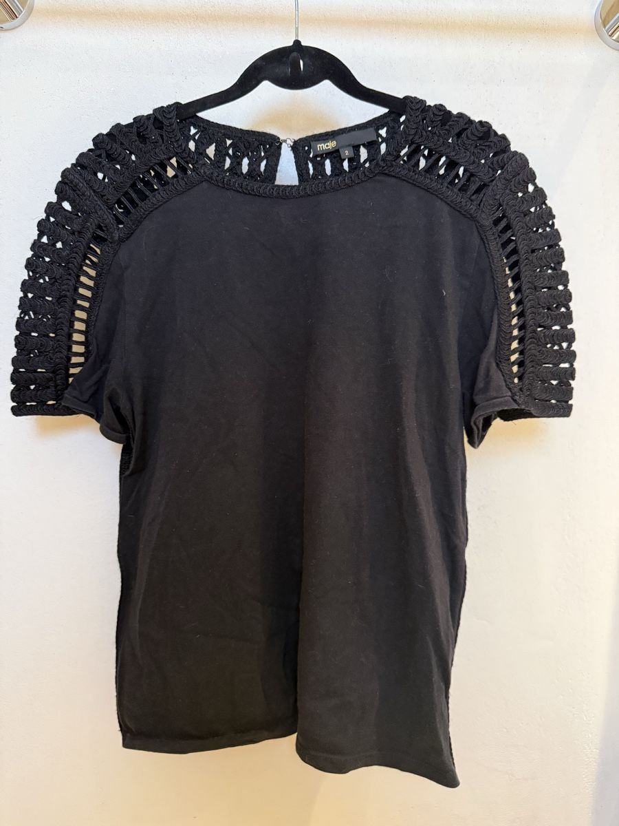 Maje Tops: Haut Maje noir taille 2 crochet  – D'occasion à Schönried par mae_hb92 2