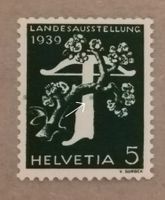 1915) 228yRM, Abart grüner Fleck im Rand und Ast postfrisch