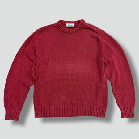 Thomas Burberry vintage red knitted sweatshirt pull 90s