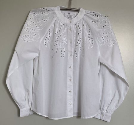 Blouse blanche brodée et ajourée La Redoute T. 40 FR neuve